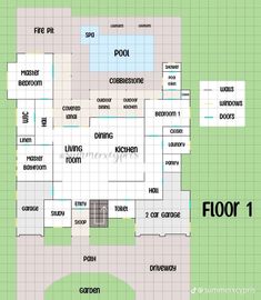 the floor plan for an apartment building with two rooms and one bedroom on each side