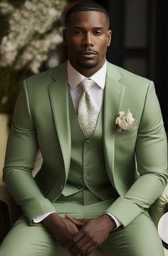 Mens Wedding Suits, Wedding Tux, Wedding Plan, Groomsmen Suits, Green Suit, Fashion Suits For Men, Groom Wear