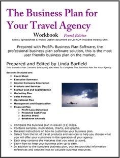 the business plan for your travel agency workbook with photos, business plans and other information