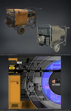 three different types of vehicles are shown in this graphic art workflowchap, each with their own engine and gear