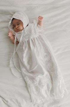 Wrap your little one up in something special on such a sweet day. Make a Christening Gown or Christening Suit made from your very own wedding gown. Heirloom Wedding Dress, Wedding Dress Keepsake, Blessing Gown, Baby Christening Outfit, Old Wedding Dresses, Old Wedding, Baptism Gown, Heirloom Wedding, Custom Baby Gifts