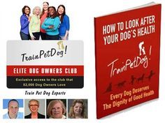 the book how to look after your dog's health is on display with other people