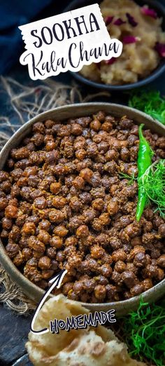 an image of some food in a bowl with the words sokra ruta chaun