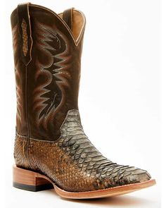 Cody James Mens Python Exotic Western Boots - Broad Square Toe , Brown Python Boots, Cowboy Boots Square Toe, Python Snake, Wedding Boots, Dan Post, Boots Square Toe, Mens Cowboy, Mens Cowboy Boots, Pig Skin