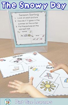 the snow day printables and activities for kids to learn how to use them