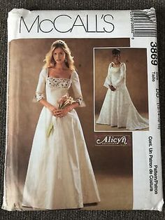 the sewing pattern for this wedding gown is in very good condition