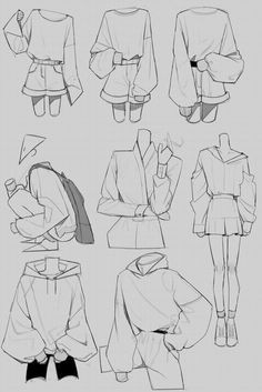 some sketches of different types of clothes