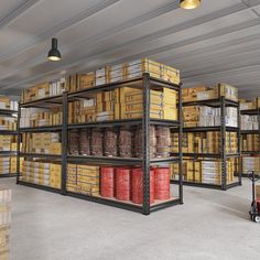 a large warehouse filled with lots of boxes