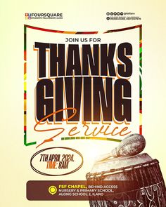 a flyer for a thanksgiving giving service