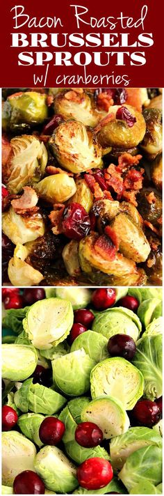 bacon roasted brussel sprouts with cranberries