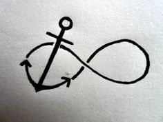 an anchor is drawn in the middle of a piece of paper