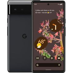 an image of the google pixel phone with flowers and numbers on it's display