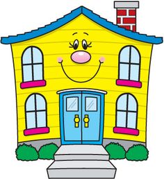 a yellow house with a smiling face