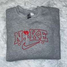 Nike Embroidered Sweatshirt, Heart Tee Shirt, Nike Crewneck, Dolman Sleeve Sweater, Jcrew Sweater, Star Sweater, Nike Sweater, Embroidered Crewneck, Printed Sweater