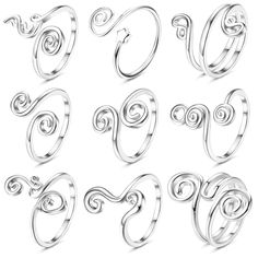 PRICES MAY VARY. VALUE ADJUSTABLE TOE RINGS - One order including 9 Pcs adjustable toe rings in different design, exquisite African toe rings set in various styles and reasonable price, give You more options to choose from QUALITY BRASS MATERIAL--All of the toe rings are handmade with top quality tarnish resistant brass wire, lightweight and durable, does not fade or rust. High polished smooth surface, very comfortable to wear and prevents damage or irritation to your skin OPENING DESIGN--The th Rings Summer, Summer Cocktail Party, Midi Ring Set, Opening Design, Professional Jewelry, Knuckle Rings, Foot Jewelry, Jewelry Images, Designer Fashion Jewelry