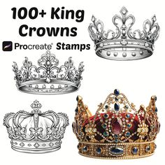 "Royal Elegance Procreate Stamp - Adorn Your Digital Creations with Majestic Crowns" Unveil a touch of regal splendor in your digital artwork with our "Royal Elegance" Procreate Stamp, a collection meticulously crafted to bring the majestic allure of crowns to your creative realm. 👑 What's Included: - Crown Procreate Stamps: Immerse yourself in the world of royal elegance with this versatile collection of crown stamps.  🌟 Why Choose Our Procreate Stamps: - Instant Digital Download: Begin your Drawings Of Crowns, Crown Outline, King Crown Drawing, Crown Stencil, Fashion Procreate, Procreate Fashion, King Crowns, Crown Drawing, Procreate Stamps