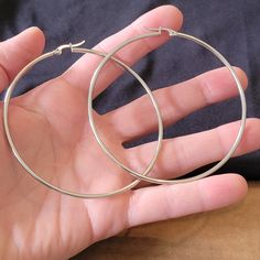 Brand New Giant Hoop Earrings. High-Quality 18k White Gold Plating, Waterproof, Rustproof. Will Last Forever. Great For Sensitive Ears Pbb Earrings Color, Sensitive Ears, Gold Plating, Gold Plate, Jewelry Earrings, Hoop Earrings, Plating, White Gold, Women Jewelry