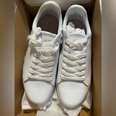 Brand New With Tags, Cute Casual Sneakers. All White Except For Lacoste Logo. Tenis Lacoste T Clip, Lacoste Logo, Lacoste Shoes, Lacoste Women, Box Color, All White, Casual Sneakers, Womens Shoes Sneakers, Shoes Sneakers