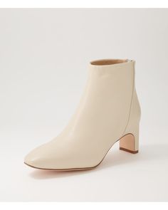 Sofee Cream Leather Ankle Boots. Offering an elegant profile you can wear day or night, these heeled leather boots add a touch of class to any outfit. SOFEE by Midas features a timeless silhouette resting on a rectangular heel. Heeled Leather Boots, Leather Boots Heels, Touch Of Class, Leather Ankle Boots, New Shoes, Leather Boots, Ankle Boots, Cream, Boots