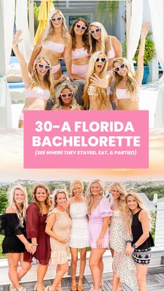 a group of women in bikinis posing for a photo with the words 30 - a florida