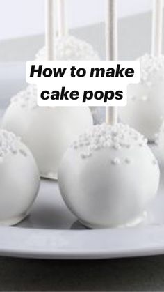 white cake pops with sprinkles on a plate