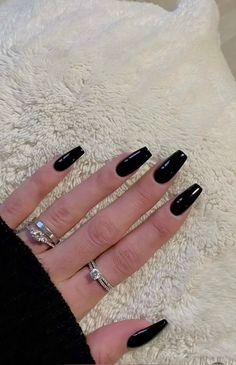 Coffin Nails Plain Color, Simple Acrylic Nails Solid, Black Acrylic Nails Ballerina, Black Rectangle Nails, All Black Coffin Acrylic Nails, Coffin Shaped Black Nails, Nail Designs Coffin Black, Black Coffin Shaped Nails, Plain Nails Coffin