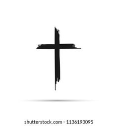 a black cross on a white background