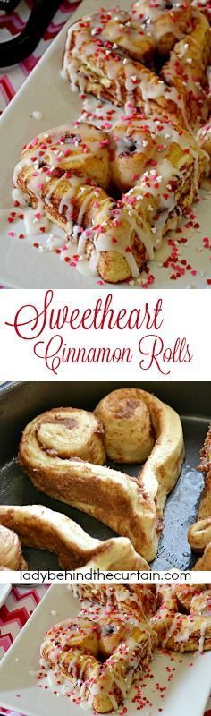 some cinnamon rolls are on a pan with sprinkles and red white stripes