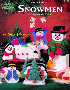 an image of snowmen in 7 - inch canvass by darl j fanton