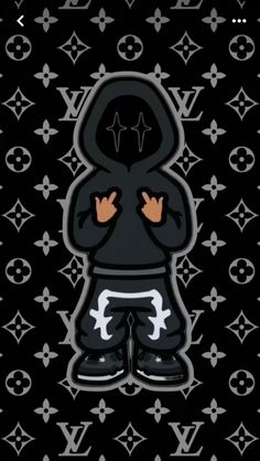 an image of a person wearing a hoodie and sweatpants on a black background