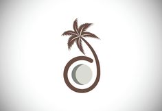 a palm tree is shown in the shape of a letter g on a white background