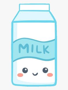 a bottle of milk with a face drawn on it's side, and the words milk