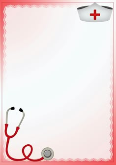 a medical notepad with a stethoscope and a nurse's hat