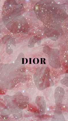 the word dior is surrounded by pink and white stars