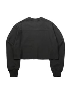 Editor's notesIt is a basic and casual sweatshirt in cropped fit. The sweatshirt has raw hem and logo point that add casual mood. Made of cotton fabric, the sweatshirt is soft and comfy. It has ribbed neck and cuffs and logo embroidery on the front.- Cropped length- Ribbed cuffs- Patchwork design- Sporty and casualMeasurements(in.)S / M- Length: 18.1 in. / 19.1 in.- Shoulder: 21.3 in. / 21.7 in.- Chest: 21.9 in. / 22.8 in.- Sleeve Length: 22.6 in. / 23 in.Composition & Care- 60% Cotton, 40% Cropped Black Sweater With Ribbed Cuffs, Oversized Sporty Crew Neck Crop Top, Sporty Oversized Crew Neck Crop Top, Casual Relaxed Fit Cropped Sweater For Layering, Oversized Cropped Sweater With Ribbed Crew Neck, Oversized Cropped Sweater With Ribbed Collar, Fall Cropped Cotton Sweater With Ribbed Neckline, Fall Cotton Cropped Sweater With Ribbed Neckline, Black Cropped Crew Neck Sweater With Ribbed Cuffs