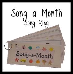 song - a - month banner with the words song - a - month on it