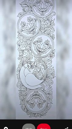 the back side of a bookmark with an image of a bird and flowers on it