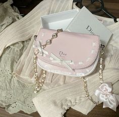 Pink Designer Handbags, Girly Accessories Handbags, Miss Dior Aesthetic Outfit, Pink Girly Things