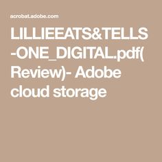 the words lilieeats & tells one digital ppf review - adobe cloud storage