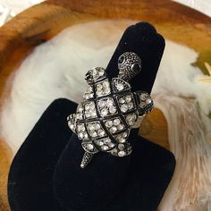 66 Newhonu Turtle Ring. Antiqued Silvertone Metal With Crystal Rhinestones. No Missing Rhinestones. Never Worn. Adjustable. Weights 10 Grams. Super Cute Price Is Firm Item Only (Unless I Mention Abt Packaging Or Tag) But Wrapping Safely Enlarge/See Pics To Check Size & Condition All Sales Are Final. Please See All Pics Lf Any Questions, Please Kindly Ask Checkout My Other Listings & Reviews! Purchase With Confidence Thank You Not A Posh Member? Enter My Referral Code Evejaimey When You Join & Re Turtle Ring, Adjustable Weights, Womens Jewelry Rings, Crystal Rhinestone, Black Silver, Silver Tone, Super Cute, Women Jewelry, Packaging