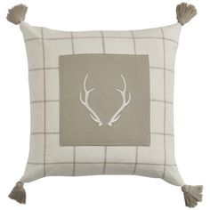 a pillow with a deer head on it