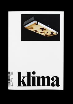 an advertisement for a light fixture in black and white with the words kima on it