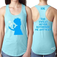 two women's tank tops with the silhouette of a girl holding a snowflake