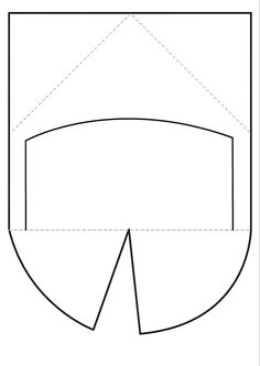 an image of a paper cut out to make a shield with the center section missing