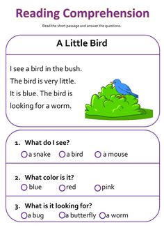 reading worksheet for children to learn english