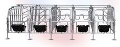 a group of metal cattle pens sitting next to each other on top of a white background