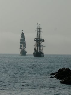 two ships in the ocean near each other