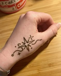 #henna #hennainspire #hennainspiration #hennart #tattoo #stars #draw #art Henna Stars And Moon, Simple Tattoos Henna, Hand Henna Tattoos Simple, Henna Minimalist Simple, Doodle Hand Tattoo, Planet Henna Designs, Stars Henna Design, Stars Drawing Tattoo, Cute Easy Mehendi Designs