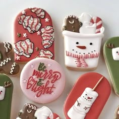 decorated christmas cookies with frosting and decorations