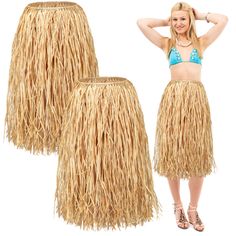 PRICES MAY VARY. Grass Skirt Set: we will provide you with a total of 2 pieces natural raffia skirts, which are long enough in size, sufficient in quantity and classic in appearance to easily meet your party wear needs, and are suitable for adults to wear and bring more fun to your party Suitable Size: our hula skirts for adults are approx. 24 inches/ 60 cm in length and about 36 inches/ 91 cm in waistline, with a tie design, suitable for people of different sizes, and convenient for you to put Luau Costume, Hawaiian Grass Skirt, Hawaiian Costume, Hawaiian Skirt, Hula Skirt, Grass Skirt, Tie Design, Women's Costumes, Costumes For Women